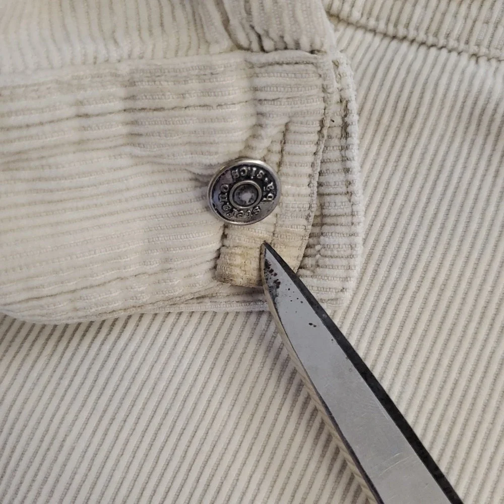 VTG Stefano Basics Black Men's Corduroy Shirt Shacket Large Beige Cream 2 Pocket